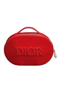 Dior Red Patent Oval Cosmetic Case